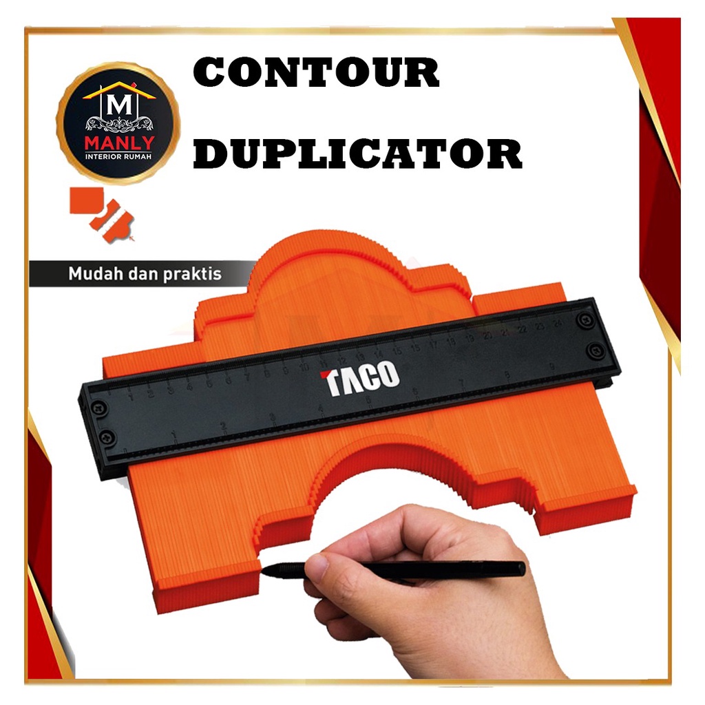 Pengukur Kotur Duplikat Sudut Lengkung Contour Copy Gauge Wood Marking Duplicator Tools