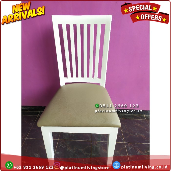 Kursi Makan Modern Duco Putih, Kursi makan Mewah, Kursi Makan Platinumliving Furniture Indonesia