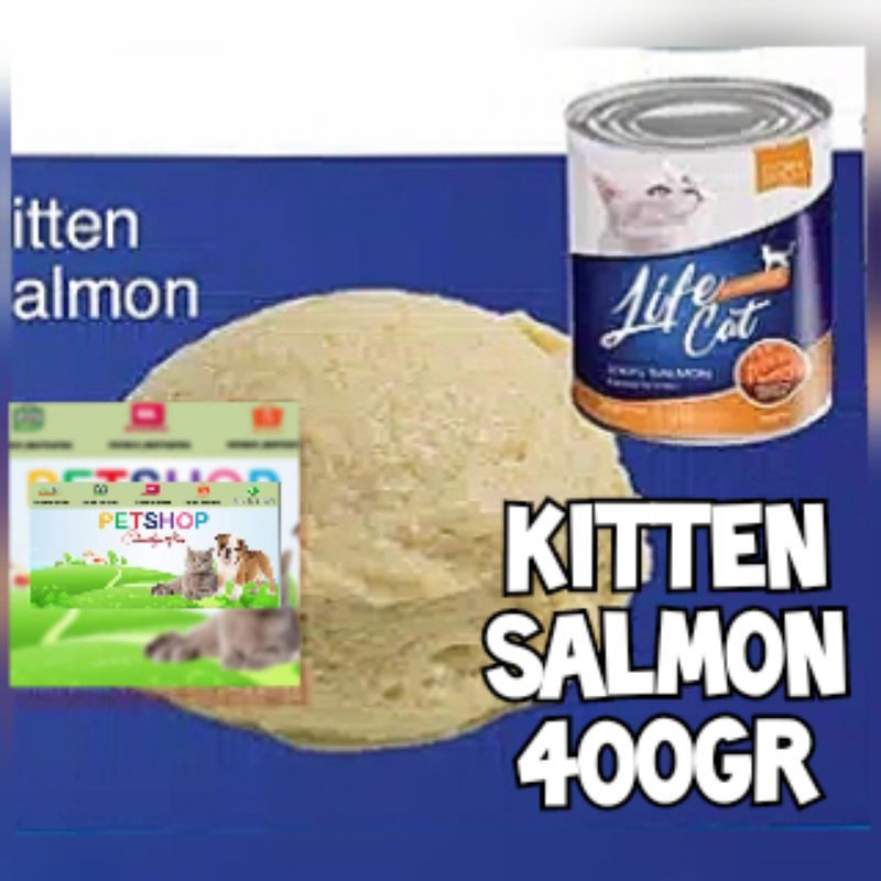 MAKANAN KUCING BASAH LIFECAT LIFECAT KALENG KITTEN / ADULT LIFE CAT KALENG 400 GR 1 DUS ISI 24 KLG