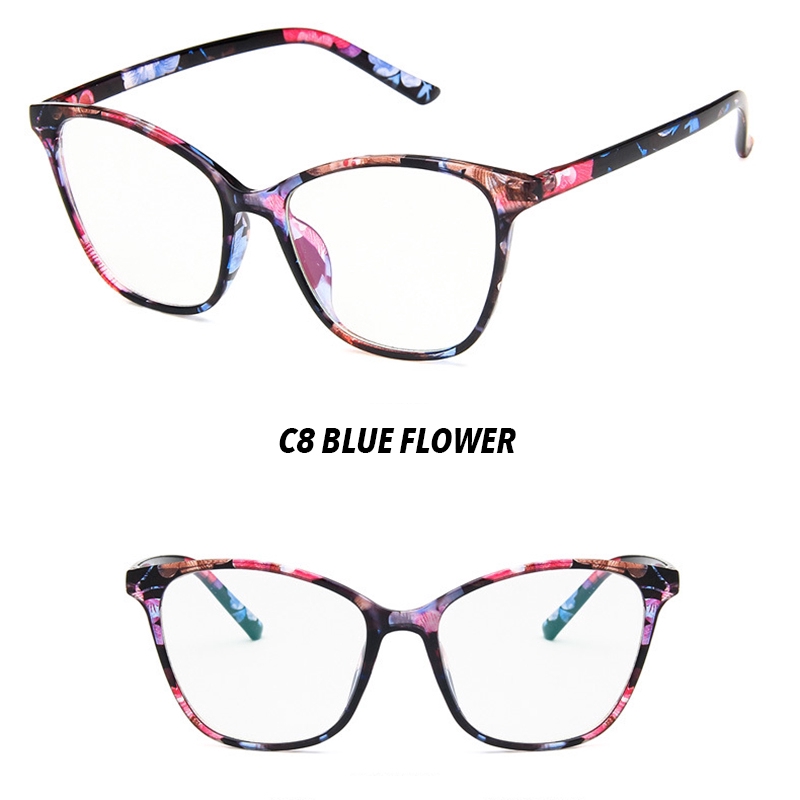 (YUZHU) Bayar di Tempat INS Fashion Oversized Mata Kucing Wanita Kacamata Women Eyeglasses