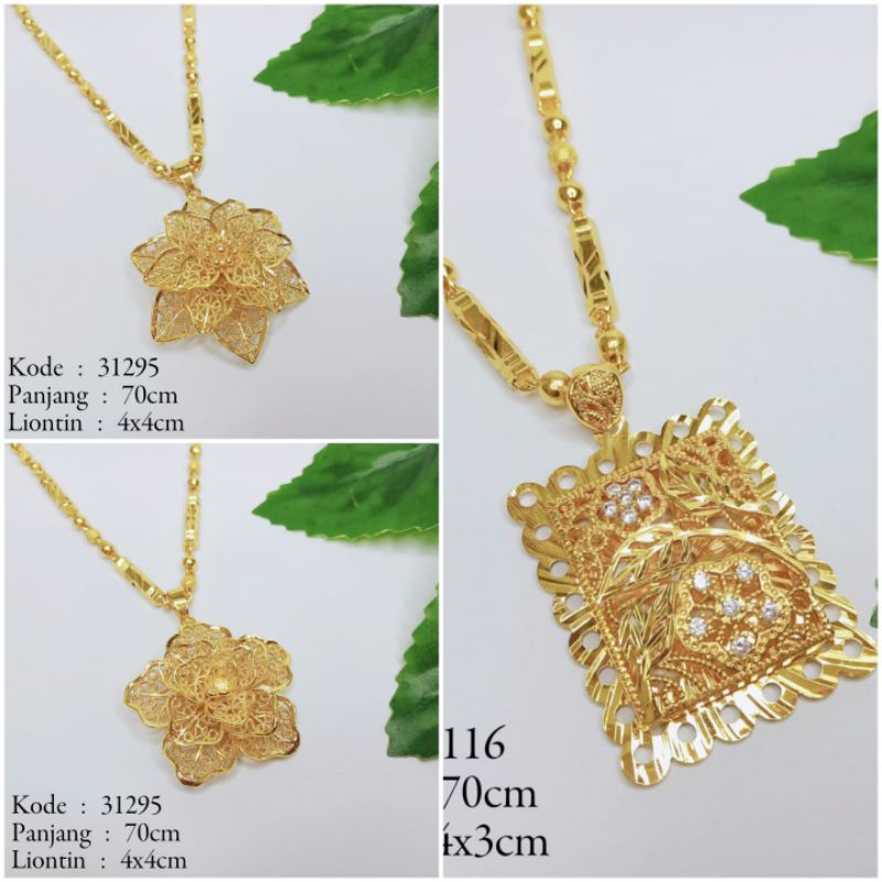 Kalung Set Liontin Dubai Untuk Wanita berlapis Emas/Terbaru