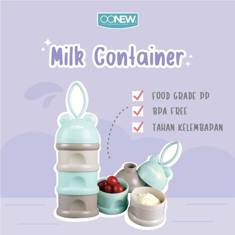 OONEW 3 Layer Powder Milk Container