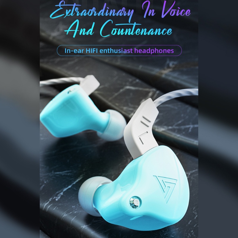 Cre Earphone In-ear HiFi Suara Olahraga Luar Ruangan Headphone Kontrol Garis Dengan Mic