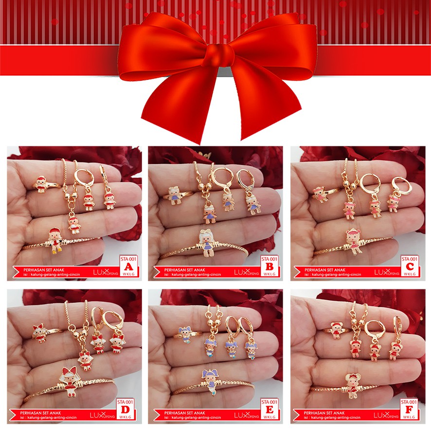 SA 001 Perhiasan Set Anak Murah Ekonomis Aksesoris Anak Murah Xuping Bayi Anak Aksesoris Anak Kalung