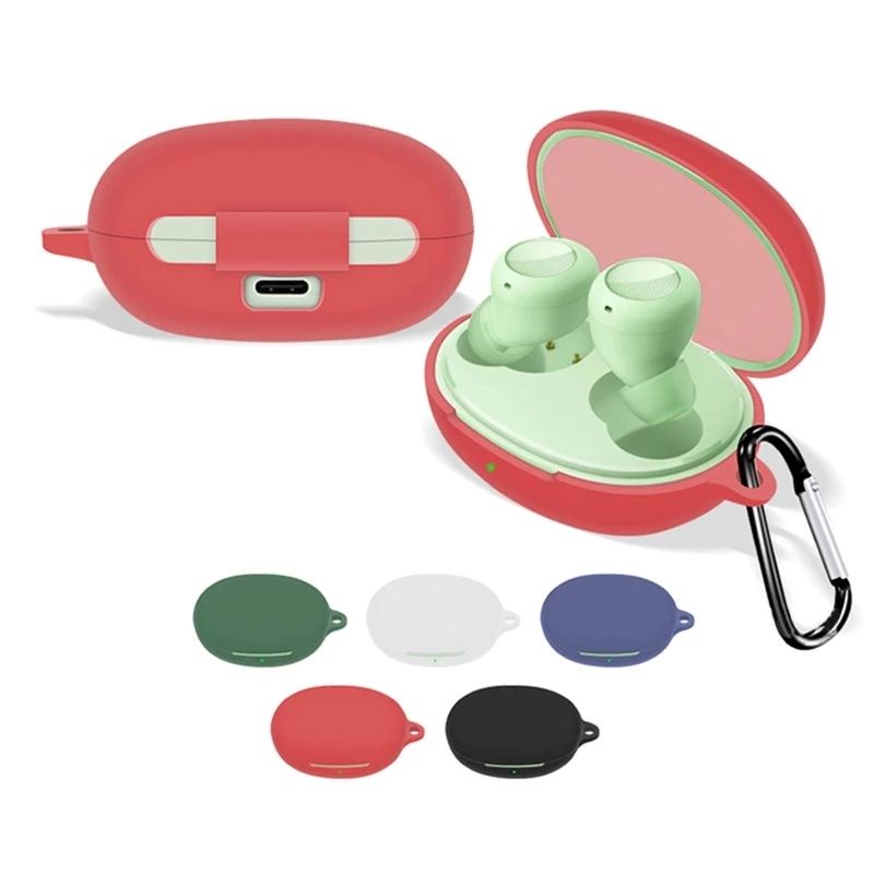 Case Casing Silicone Protective For Realme  Buds Q2S + carabiner
