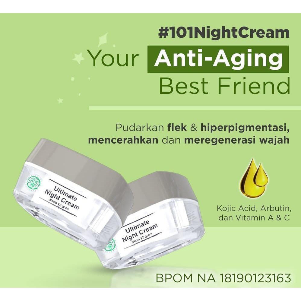 [ BISA COD ]Ms Glow Night Ultimate / Msglow Krim Malam Flek / Krim Anti Aging