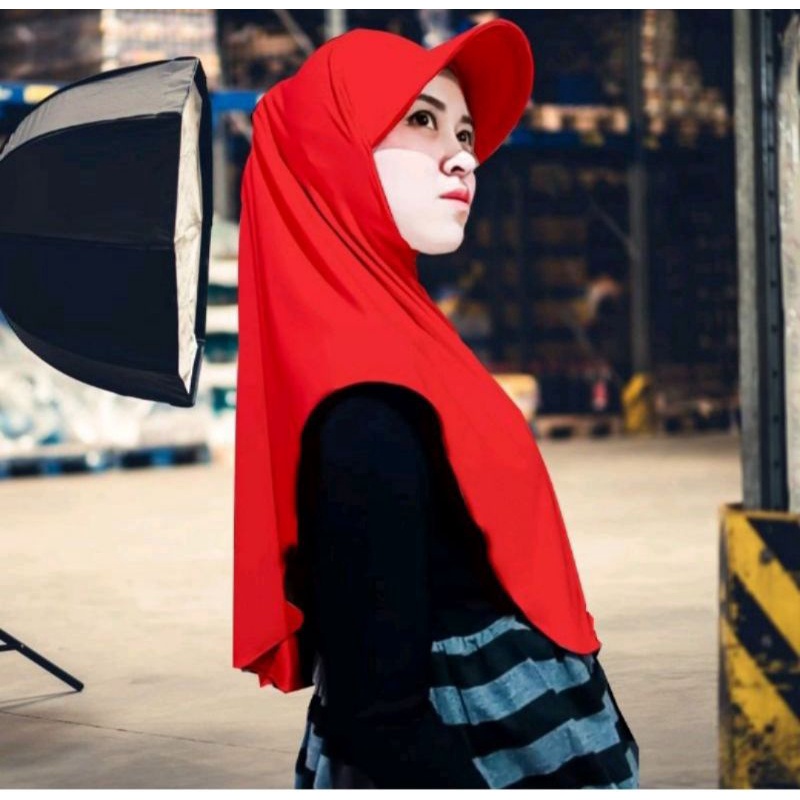 Hijab Topi Sporty Dewasa. Hijab Topi Dewasa. Hijab Topi. Jilbab Topi. Kerudung Topi. Kerudung Topi I