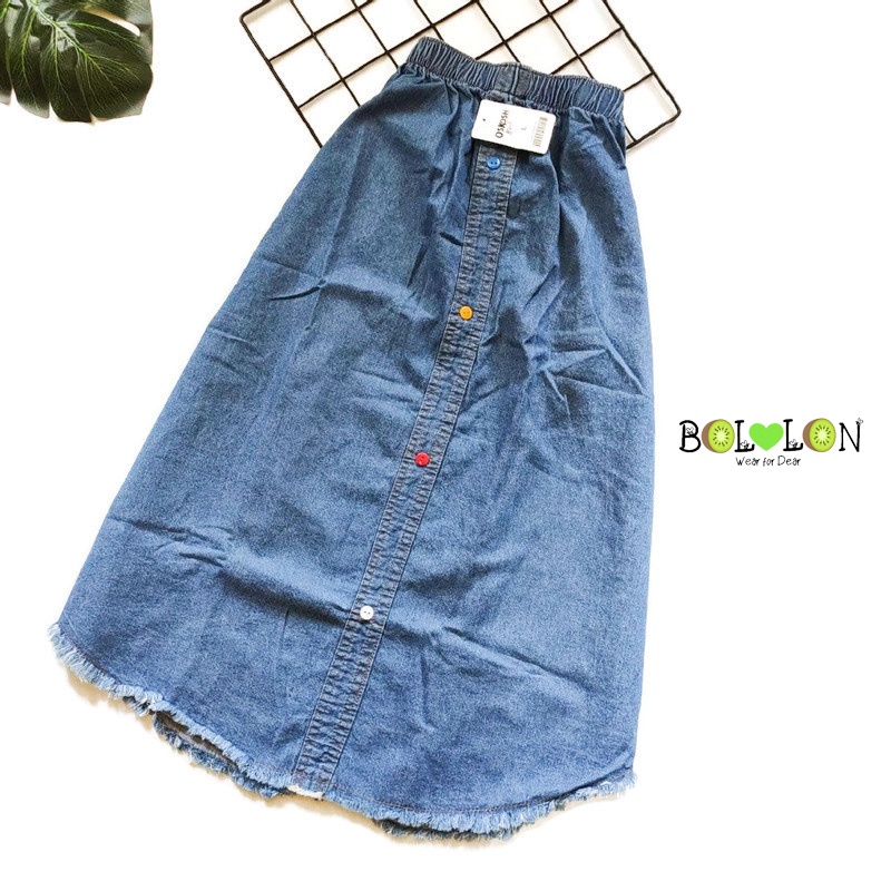 Rok Jeans Panjang Anak Cewek / Gamis Jeans Anak / Celana Anak Perempuan / Rok Jeans