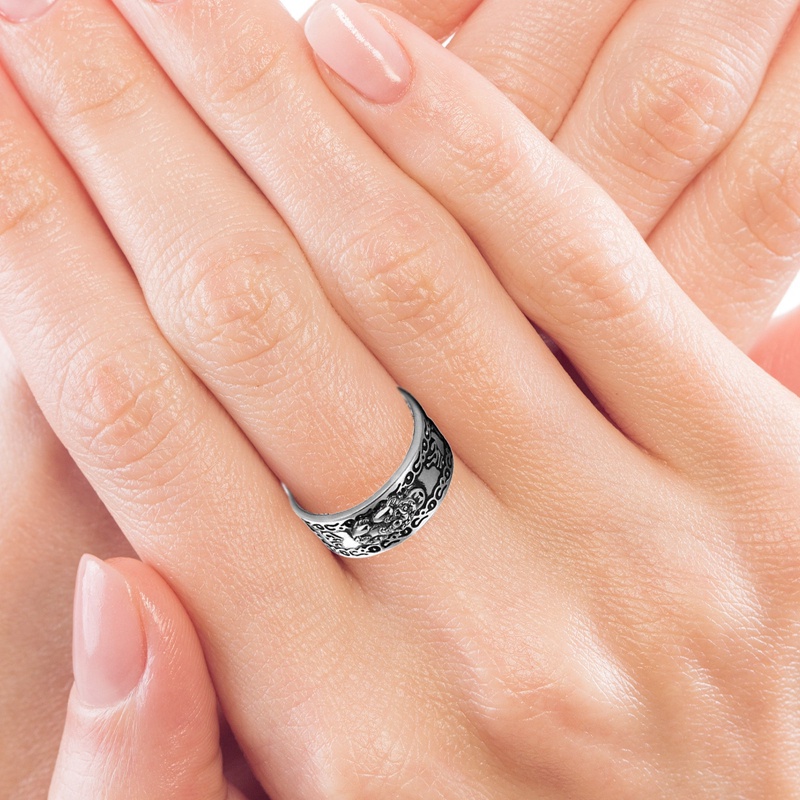 1pc Cincin Keberuntungan Desain Mantra Pixiu Mantra Adjustable Untuk Unisex