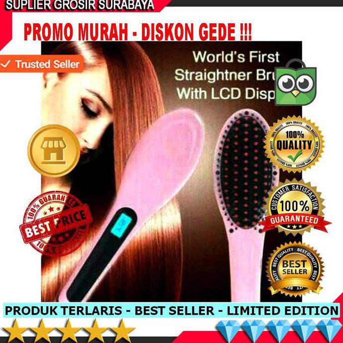 best seller Catokan rambut Sisir Catok Sisir Pelurus Rambut Sisir Listrik Aman Ori berkualitas