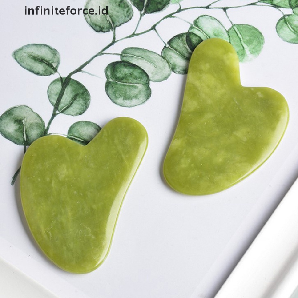 Infiniteforce.id 1PC Alat Pijat Gua Sha Giok Alami Untuk Perawatan Wajah / Tubuh