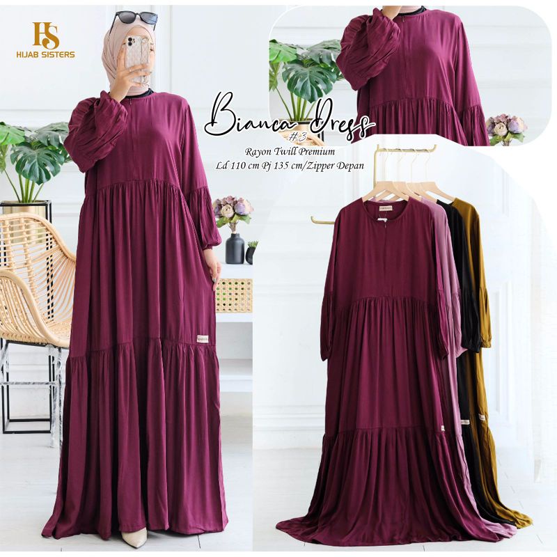 BIANCA #3 DRESS RAYON PREMIUM POLOS BY HIJAB SISTER (LD 110)