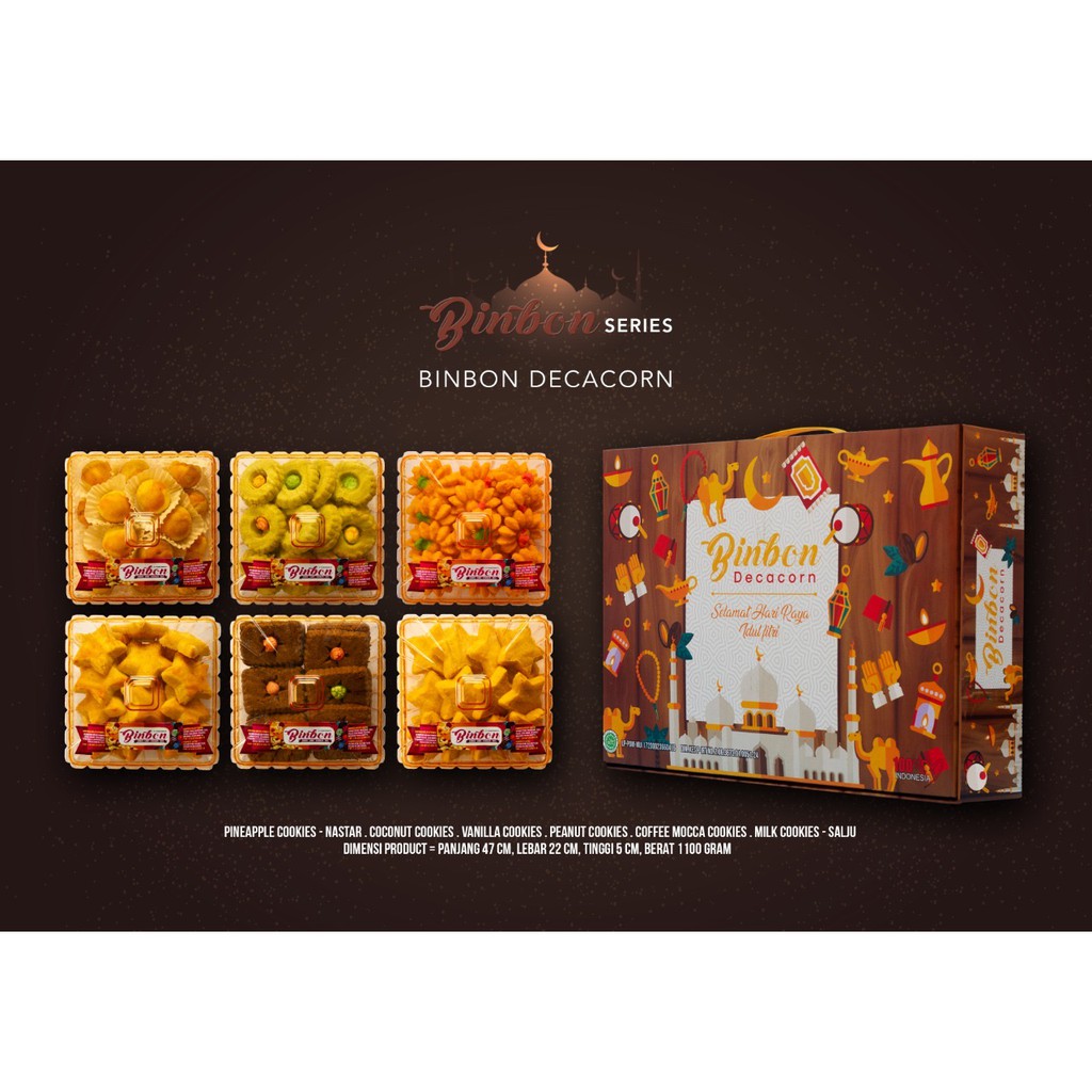 

TERMURAH - Paket Kue Lebaran Kue Kering Lebaran Merk Binbon DECACORN (HALAL)