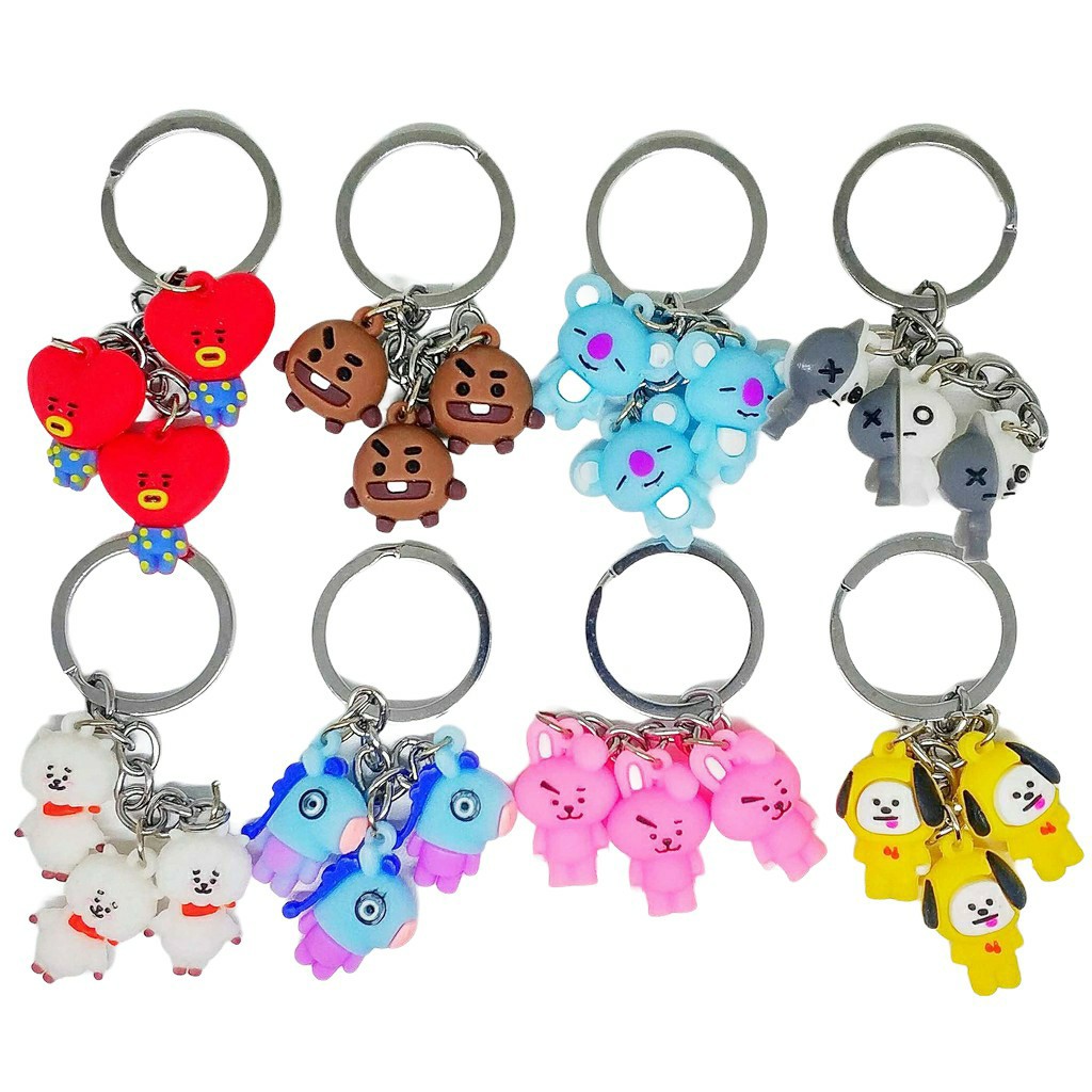 Gantungan Kunci Motif Lucu 3 Boneka Kecil / Aksesoris