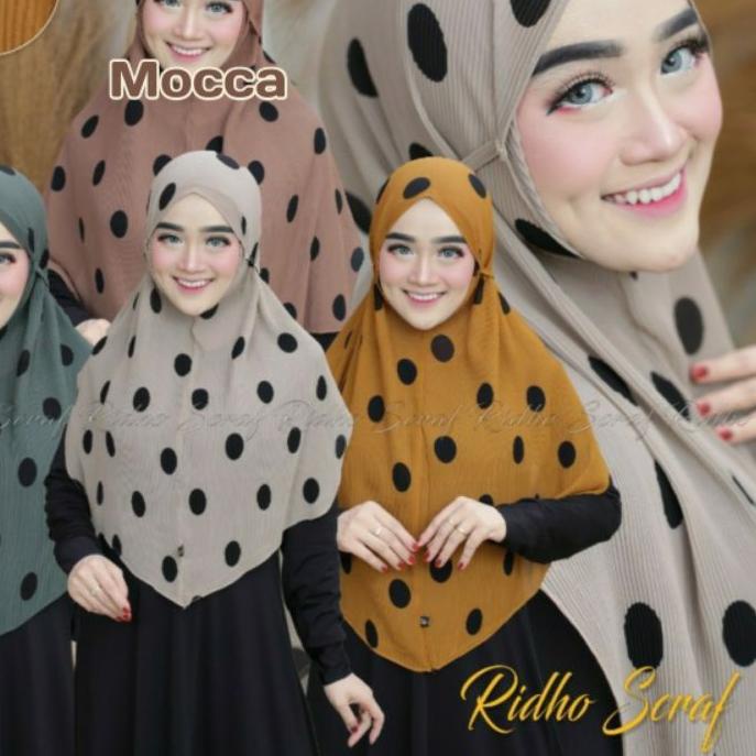 ➦ HIJAB BERGO MARYAM PLISKET MOTIF POLKADOT ▲