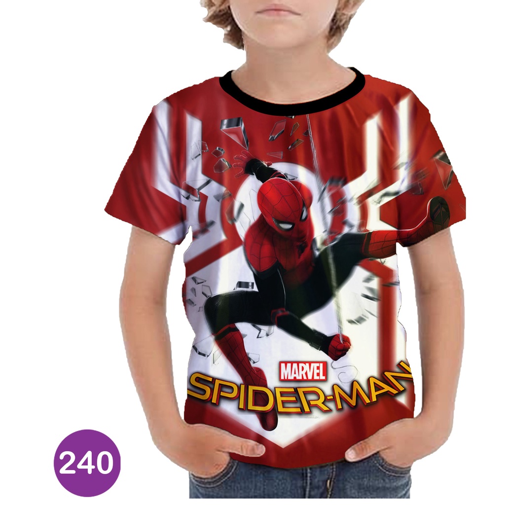 Baju Anak Spiderman Baju Spiderman 3D Animasi Anak #COWO-240