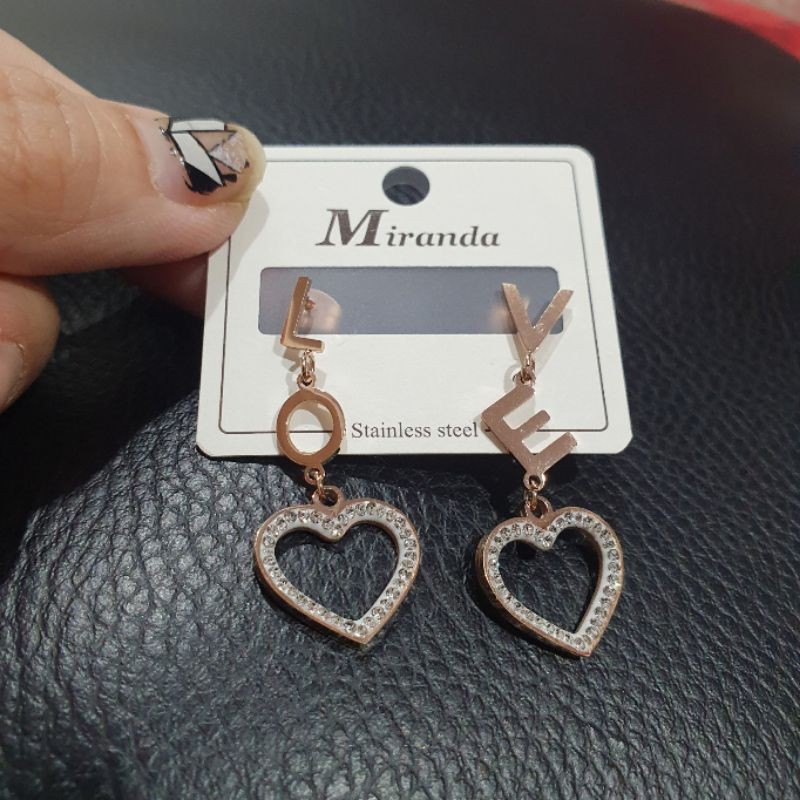 Anting Titanium Stainless steel ori anti karat Earring rosegold Premium Quality M06