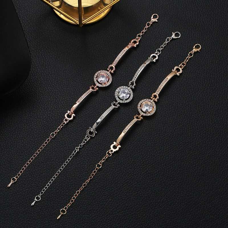 Gelang Liar Titanium Wanita Cantik Temperamen Berlian Tiga Warna Bisa Dipilih AM2