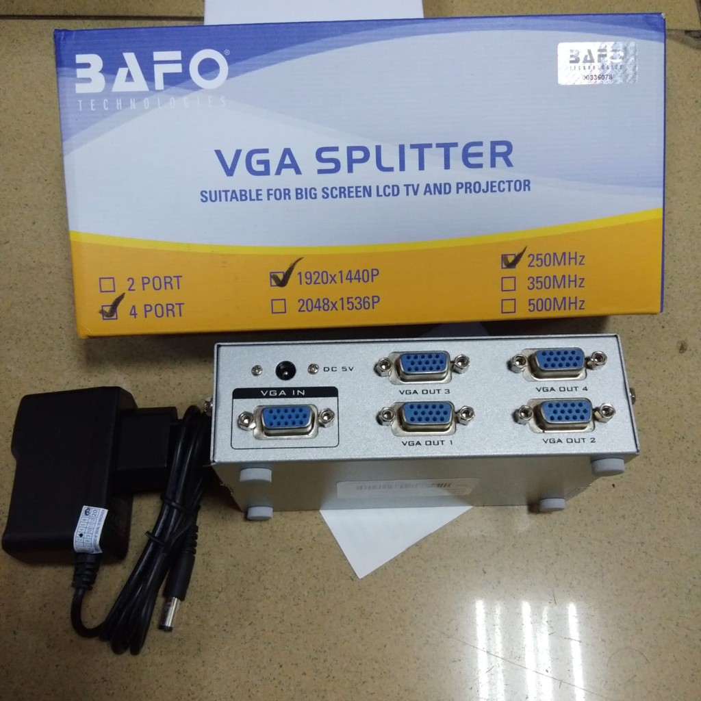 Bafo VGA Splitter 4port 250Mhz