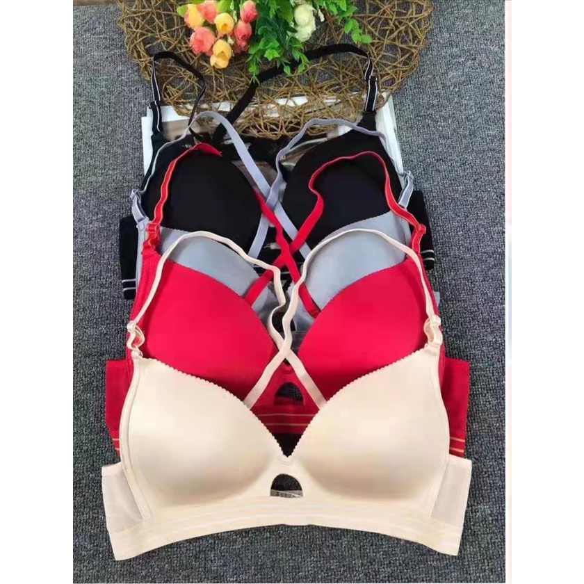 bra / bh wanita 6613  busa tipis kain lembut tidak ada kawat (PROMO BELI 4 FREE MASKER)