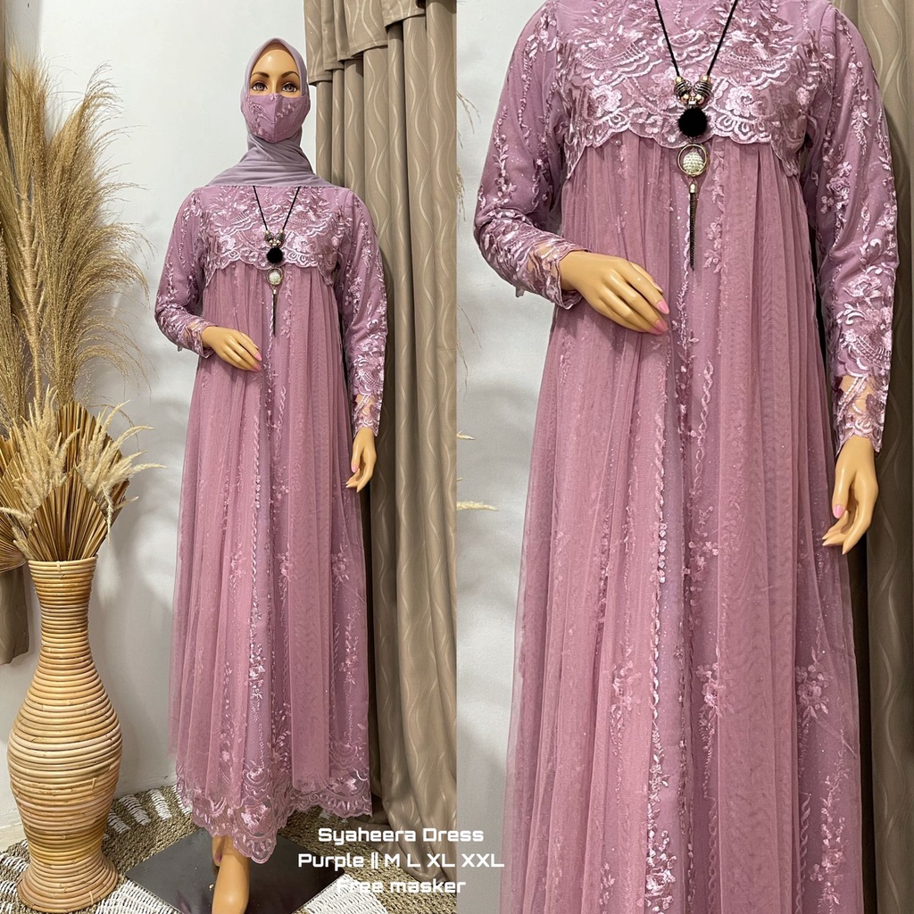 (COD) Gamis Tile Gloria| Gamis| Gamis Pesta| Gamis TIle| Gamis Brukat| Gamis Kondangan| Dress Kondangan HANANIA KEBAYA MODREN