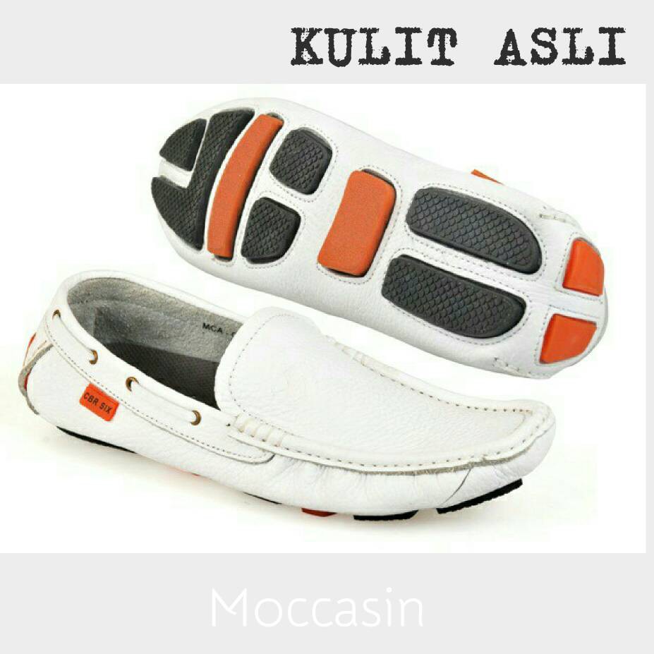 Sepatu Casual Pria Formal /sepatu Moccasin Kulit Putih/sepatu Kerja