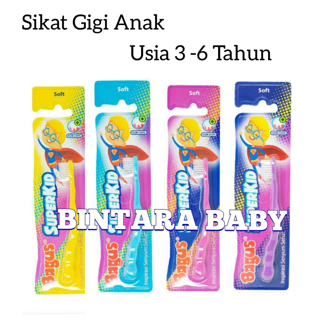 Sikat Gigi Anak Bagus Super Kids Tooth brush Usia 3-6 tahun Gumcare Bulu Sikat Lembut