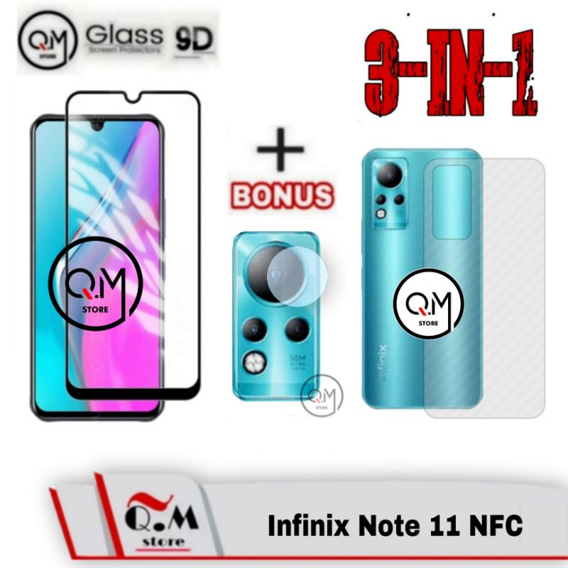 Paket 3in1 Tempered Glass Infinix Note 11 NFC / Note 11 / Note 11S / Note 11 Pro / Hot 12i / 12 / 11 Play / Note 12 / 10 Pro / Hot 10s /10 / 8 / Hot 9 / Hot 9 Play / Note 8 / 7 / Note 7 Lite