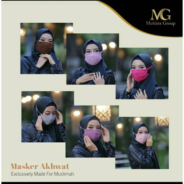 Masker Hijab Kain Toscano Akhwat Muslimah By Mutiara Hijab High Quality Recommended