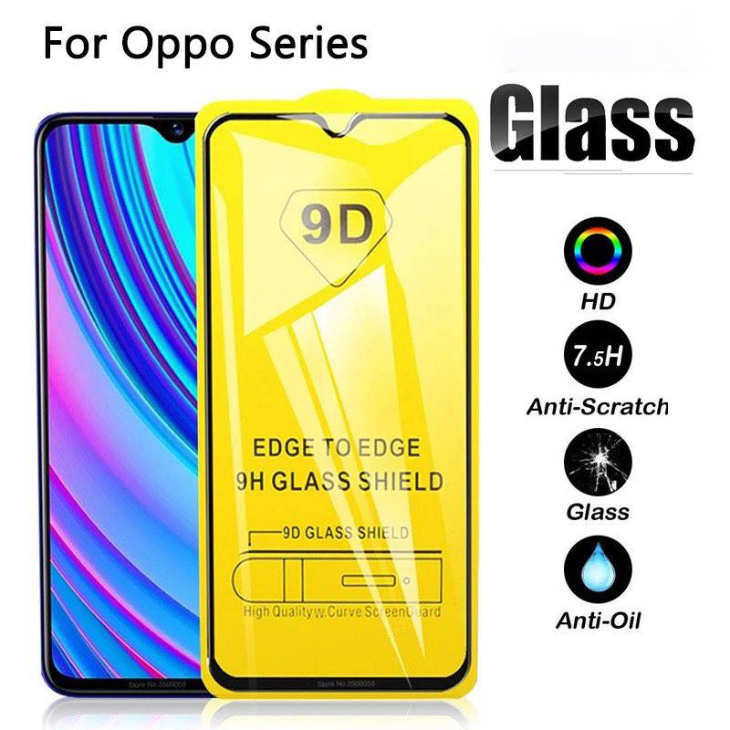 Casing Tempered Glass Oppo R9S A37 A57 A59 A71 A83 A1K A5S A3S A7 F5 F7 F9 F11 Pro Full Cover 9d