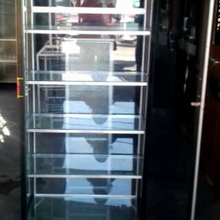  Lemari Serbaguna Aluminium  2 Pintu Frame Coklat Kaca Polos 