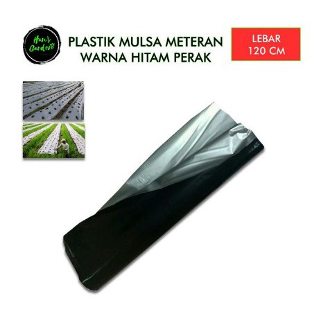 [Paket 5 Meter] Plastik Mulsa Hitam Perak Silver Lebar 120cm Tebal 0.35mm Tutup Tanaman Hidroponik