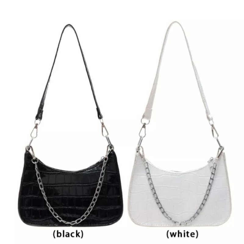 dem_sare - GDS011 AMIRA Tas Wanita Shoulder Bag Tas Selempang Bahu Wanita tali Rantai Motif Croco