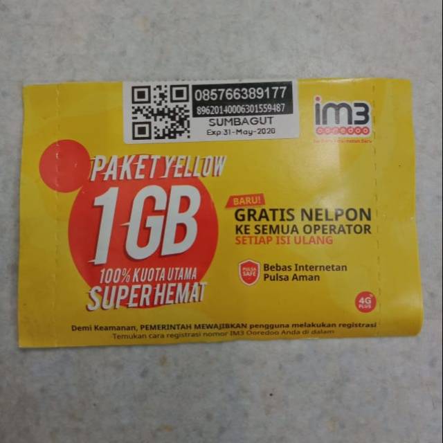 Perdana Indosat sakti 7GB aktif 30 hari