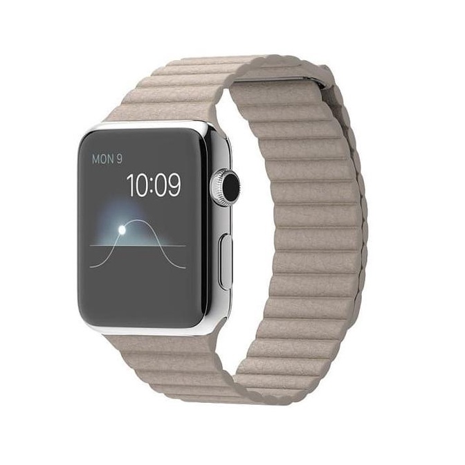 Jual Tali Jam Apple Watch Magnetic Leather Loop Strap Band 42mm - Khaki ...