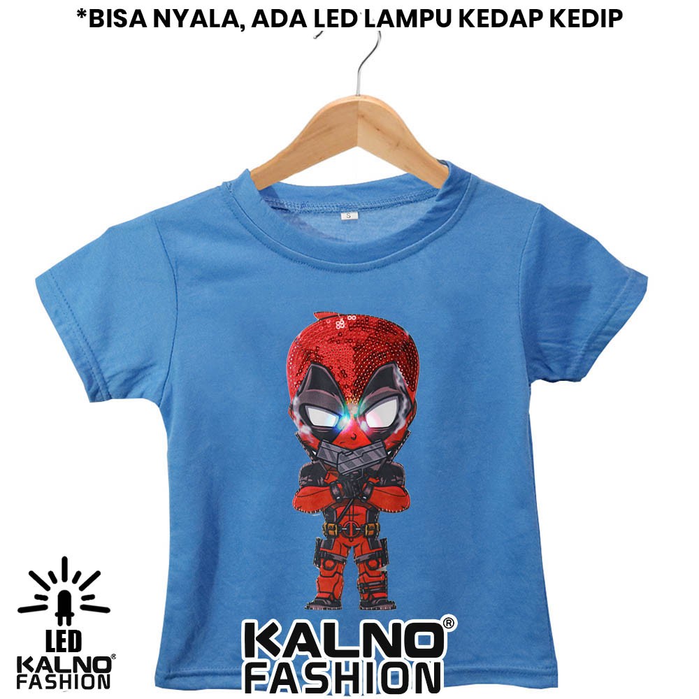 kaos baju anak DADPOOL 1 LED umur 1 - 7 tahun bisa nyala - random karakter dadpool KAOS LED KAOS NYA