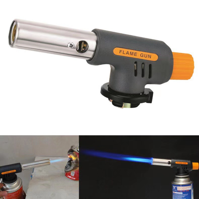 Paket Gas Torch Portable Safety/Pematik Gas Kompor/Api Blow Torch/Flame Gun+ Gas Hi Cook 230 gr