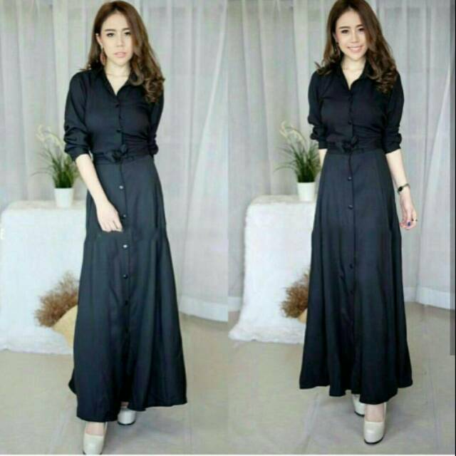 Gamis black / gamis busui friendly / gamis wanita