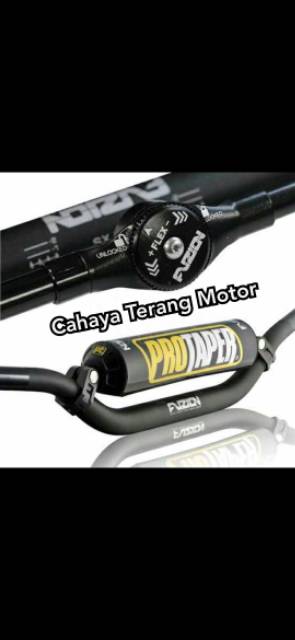 STANG PROTAPER FUZION BLACK BAHAN TEBAL + BUSA UNIVERSAL TRAIL KLX CRF NMAX PCX CB TIGER XRIDE ORI