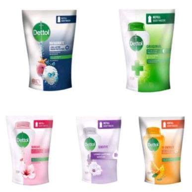 ^ KYRA ^ DETTOL Sabun Mandi Cair Body Wash Sabun Anti Bakteri - Kemasan Pouch Refill - Netto 410 gr