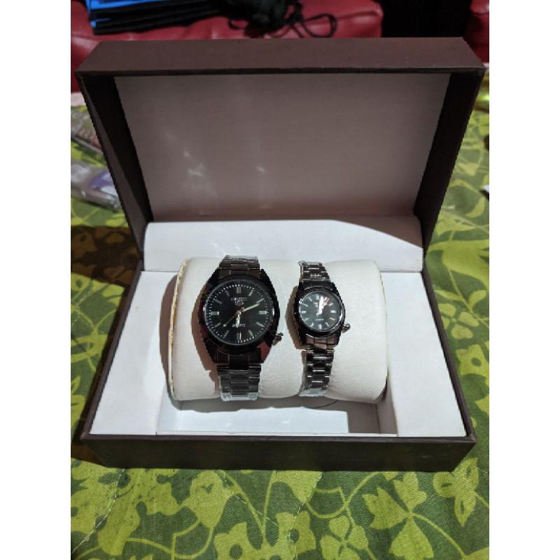 Jam couple seiko anti air free baterai cadangan