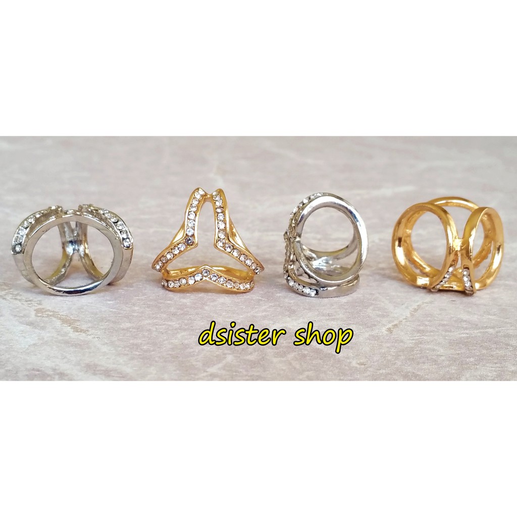 Bros Cincin Ring Aksesories Syal Hijab Bentuk Segitiga Cantik-3
