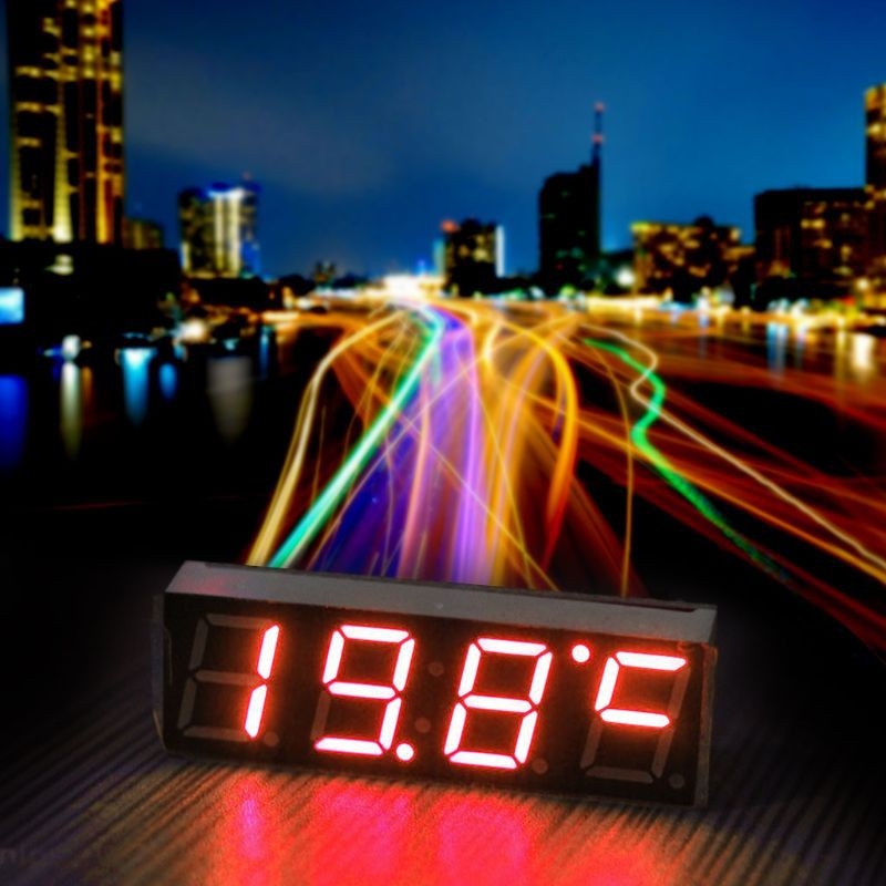 CRE  Digital Car LED Electronic Clock Time Temperature Voltage 3 in 1 Meter 12V 5-20V