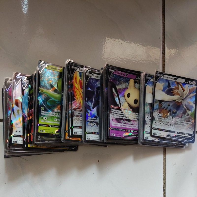 Kartu V Pokemon dan EX Pokemon Random Indonesia / Hologram / Kartu Pokemon Murah