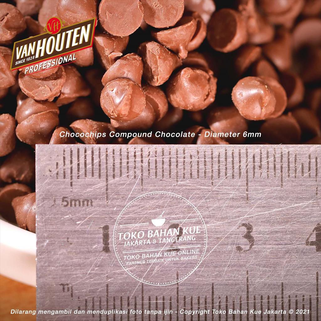 

Van Houten-Chocochip COMPOUND Semi Sweet 500gr Choco Chips Cokelat