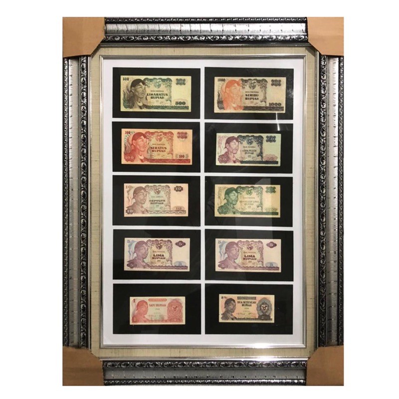 Uang Kertas Kuno Seri Sudirman Tahun 1968 Mulus Bagus 1 Set Rp 1 2.5 5 10 25 50 100 500 1000 Rupiah