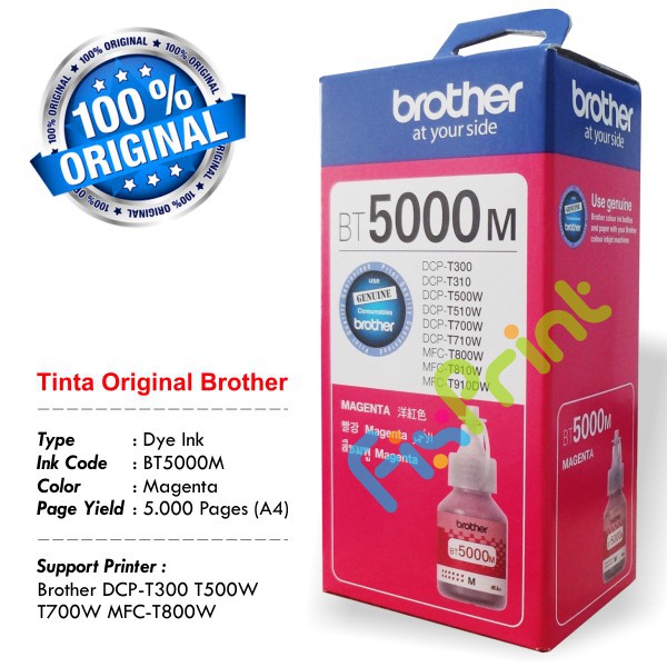 Tinta Brother BT6000 Black BT5000 Color BT-6000BK BT-5000 CMY Printer DCP T300 T500W T700W MFC T800W