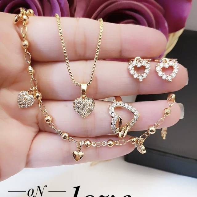 Xuping set perhiasan lapis emas 24k 1314i