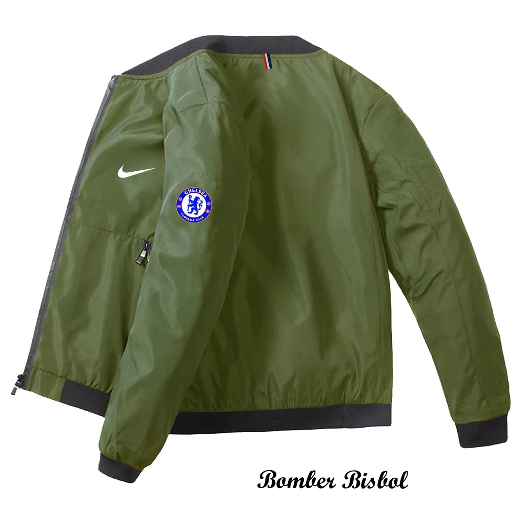 Jaket Original Baseball Pria Logo Chelsea / Jaket Freestyle Pria Bahan Distro Dan Berkualitas Stock 