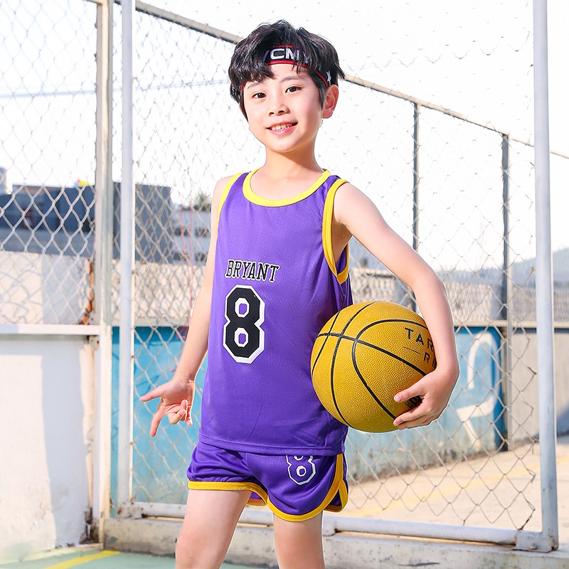 Baju Olahraga Basket Anak / Pakaian Olahraga Outdoor Anak / Baju Sport Anak / Setelan Jersey Anak Impor / Set Jersey Basket Anak NBA Lakers Stephen Curry Kobe Bryant / Baju Anak Keren